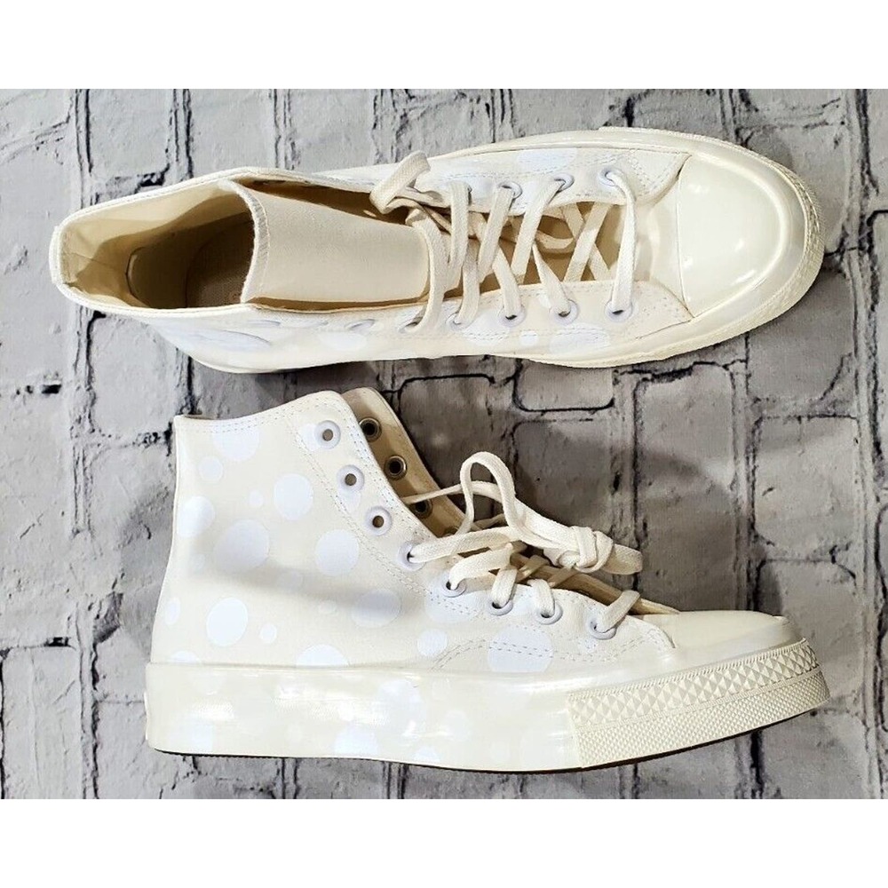 Converse Chuck Taylor All-Star 70 Hi Polka Dots Egret White A01183C WOMENS SZ 10